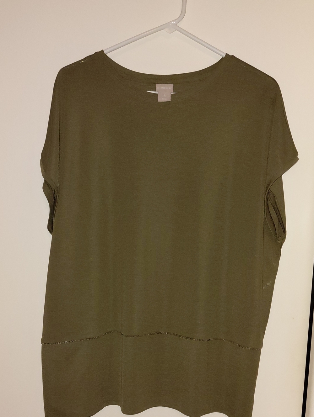 Chico's NWOT Olive Green, Cap Sleeve Tunic  Size 3, XL